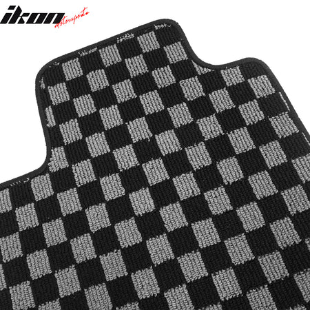 Fits 02-06 Toyota Camry Floor Mats Non-Slip Carpets Checkered Black Gray Plaid