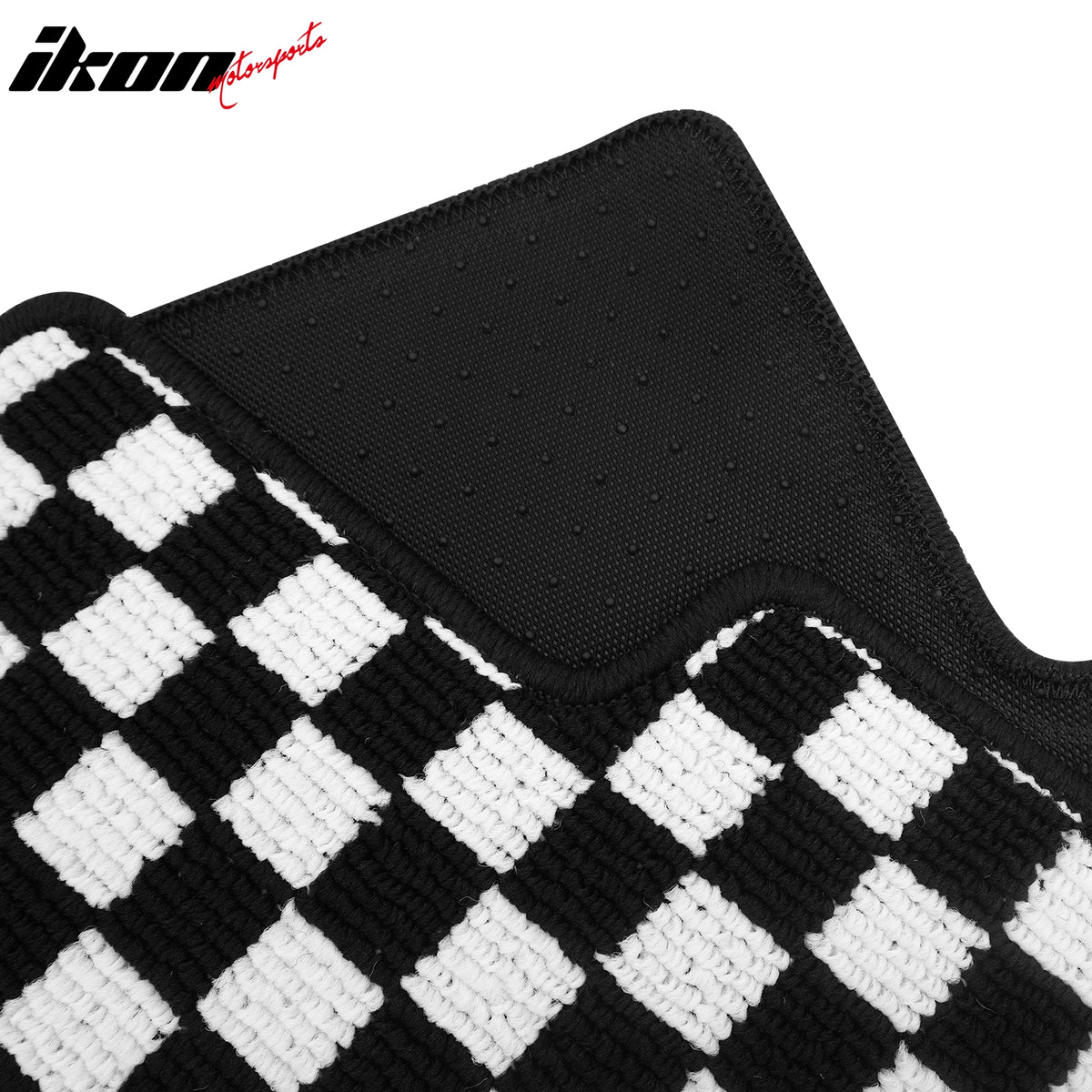 Fits 16-21 Honda Civic Anti-slip Floor Mats Checkered Carpets Black White Plaid