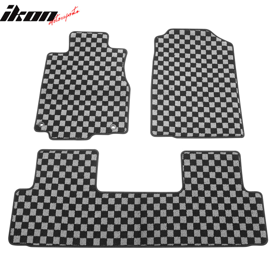 2012-2016 Honda CR-V Floor Mats Carpet Black Gray Plaid Polypropylene