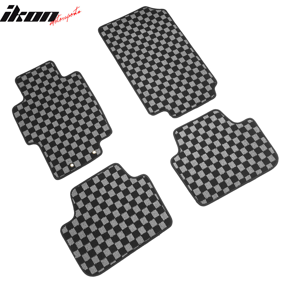 Fits 04-08 Acura TSX Floor Mats Non-Slip Carpets Checkered Black Gray Plaid 4PCS