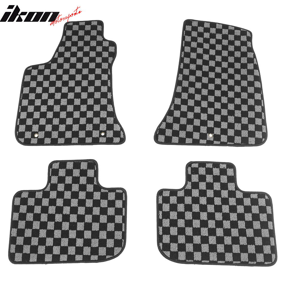 2011-2023 Dodge Charger & Chrysler 300 RWD Floor Mats Carpet Black Gray Plaid Polypropylene