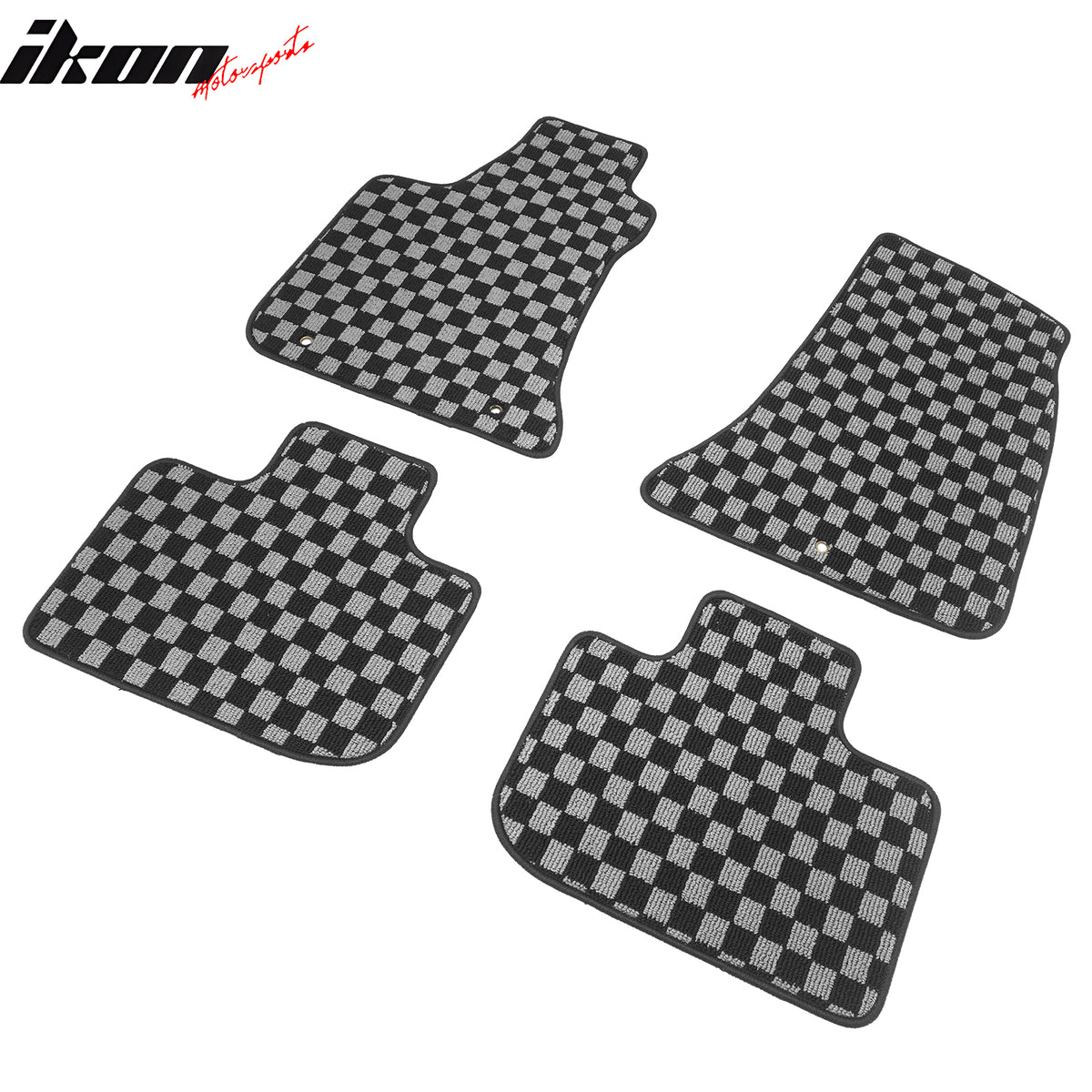 Fits 11-23 Charger Chrysler 300 Floor Mats Carpets Checkered Black Gray Plaid