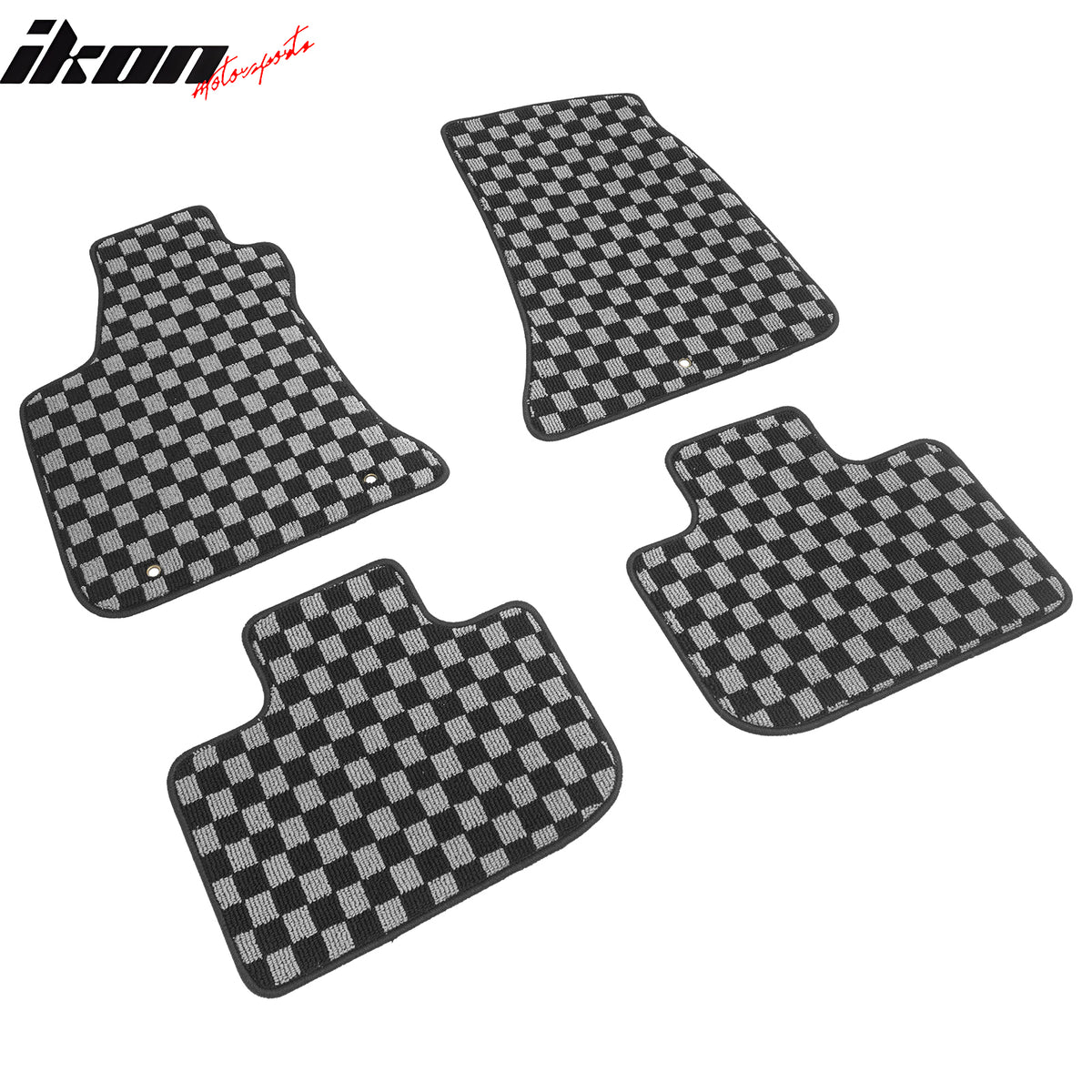 Fits 11-23 Charger Chrysler 300 Floor Mats Carpets Checkered Black Gray Plaid