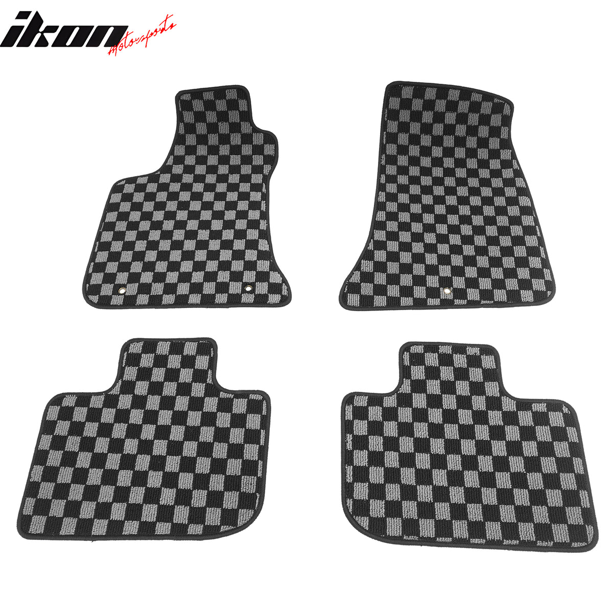 Fits 11-23 Charger Chrysler 300 Floor Mats Carpets Checkered Black Gray Plaid