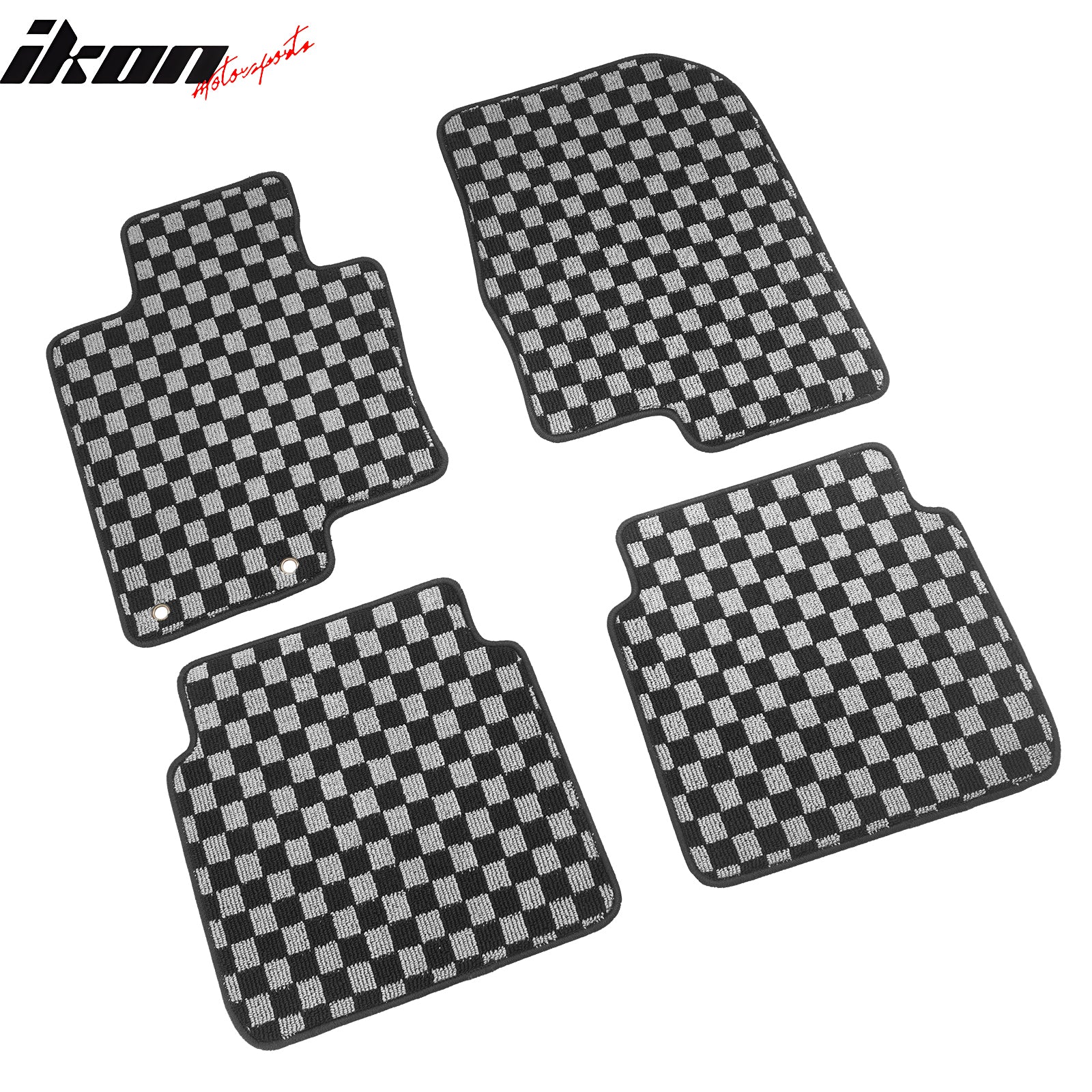 Fits 11-15 Kia Optima Floor Mats Non-Slip Carpets Checkered Black Gray Plaid