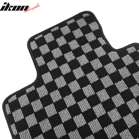 Fits 11-15 Kia Optima Floor Mats Non-Slip Carpets Checkered Black Gray Plaid