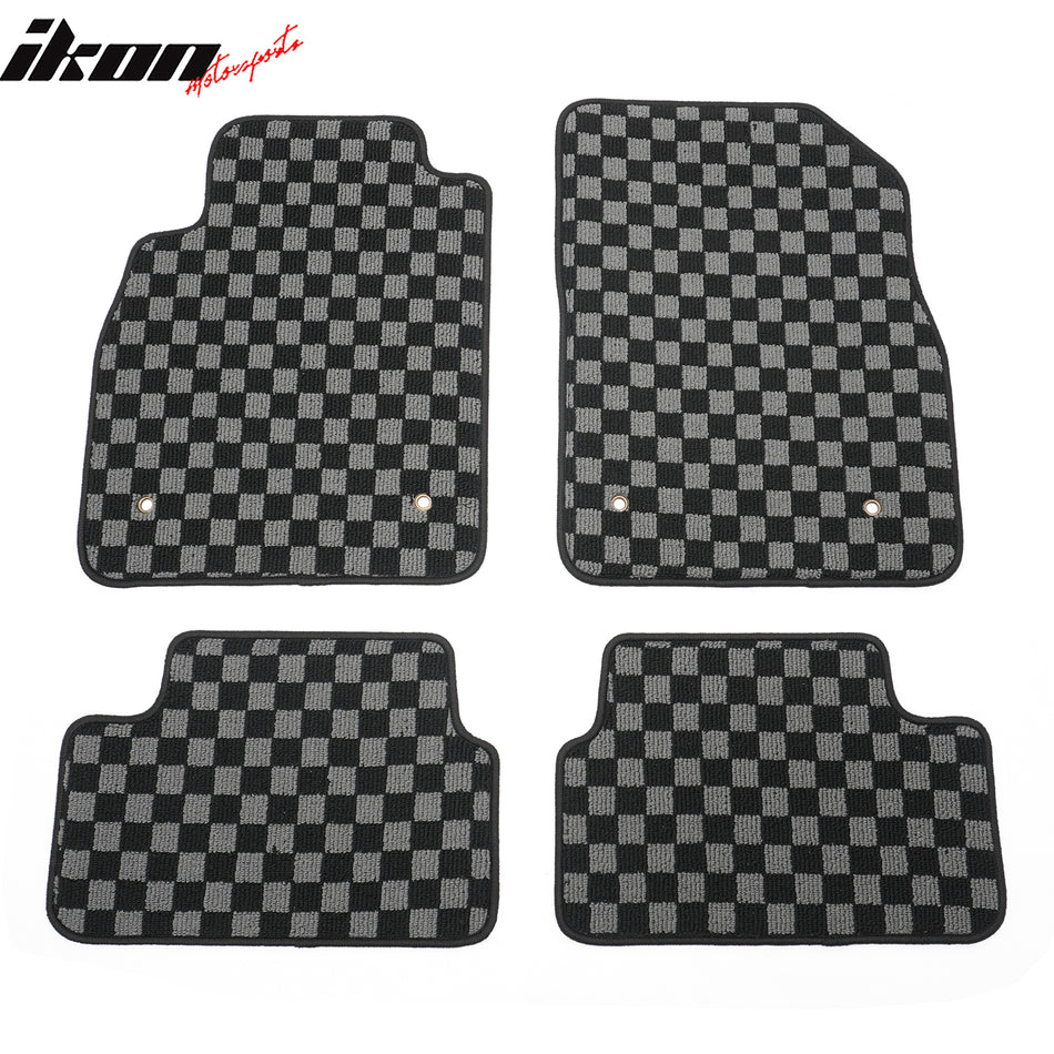 2008-2016 Chevy Cruze Floor Mats Carpet Black Gray Plaid Polypropylene