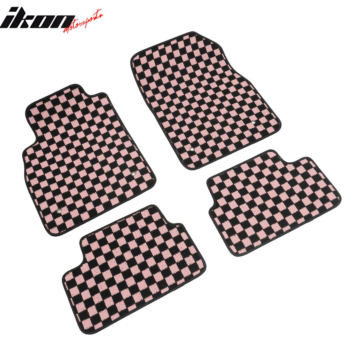 Fits 08-15 Chevy Cruze & 16 Limited Floor Mats Checkered Carpet Black Pink Plaid