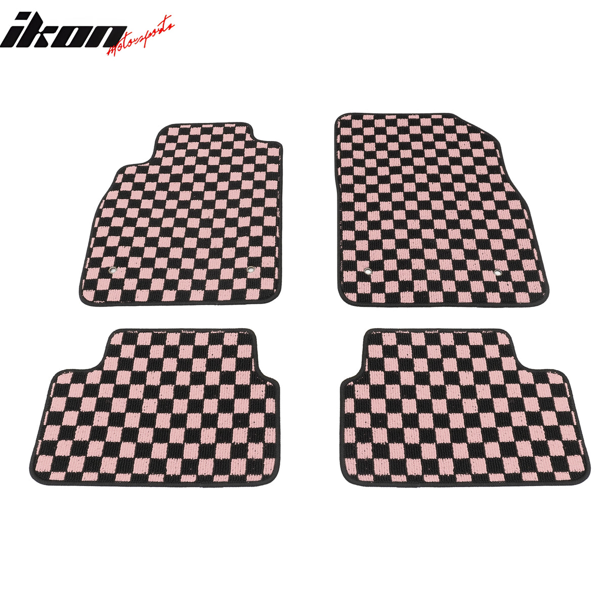 Fits 08-15 Chevy Cruze & 16 Limited Floor Mats Checkered Carpet Black Pink Plaid