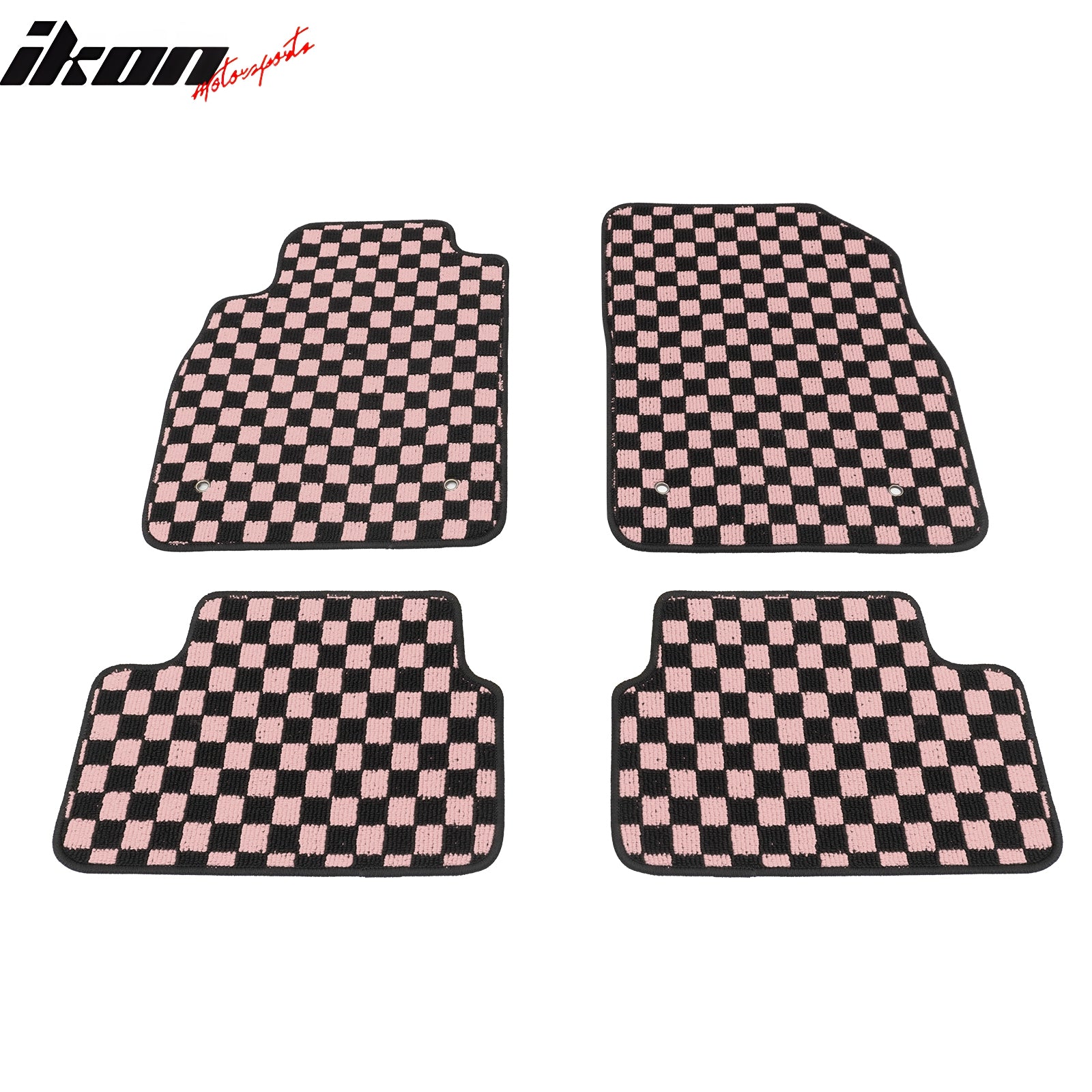 Fits 08-15 Chevy Cruze & 16 Limited Floor Mats Checkered Carpet Black Pink Plaid