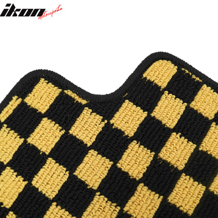 Fits 08-15 Chevy Cruze 16 Limited Floor Mats Checkered Carpet Black Yellow Plaid