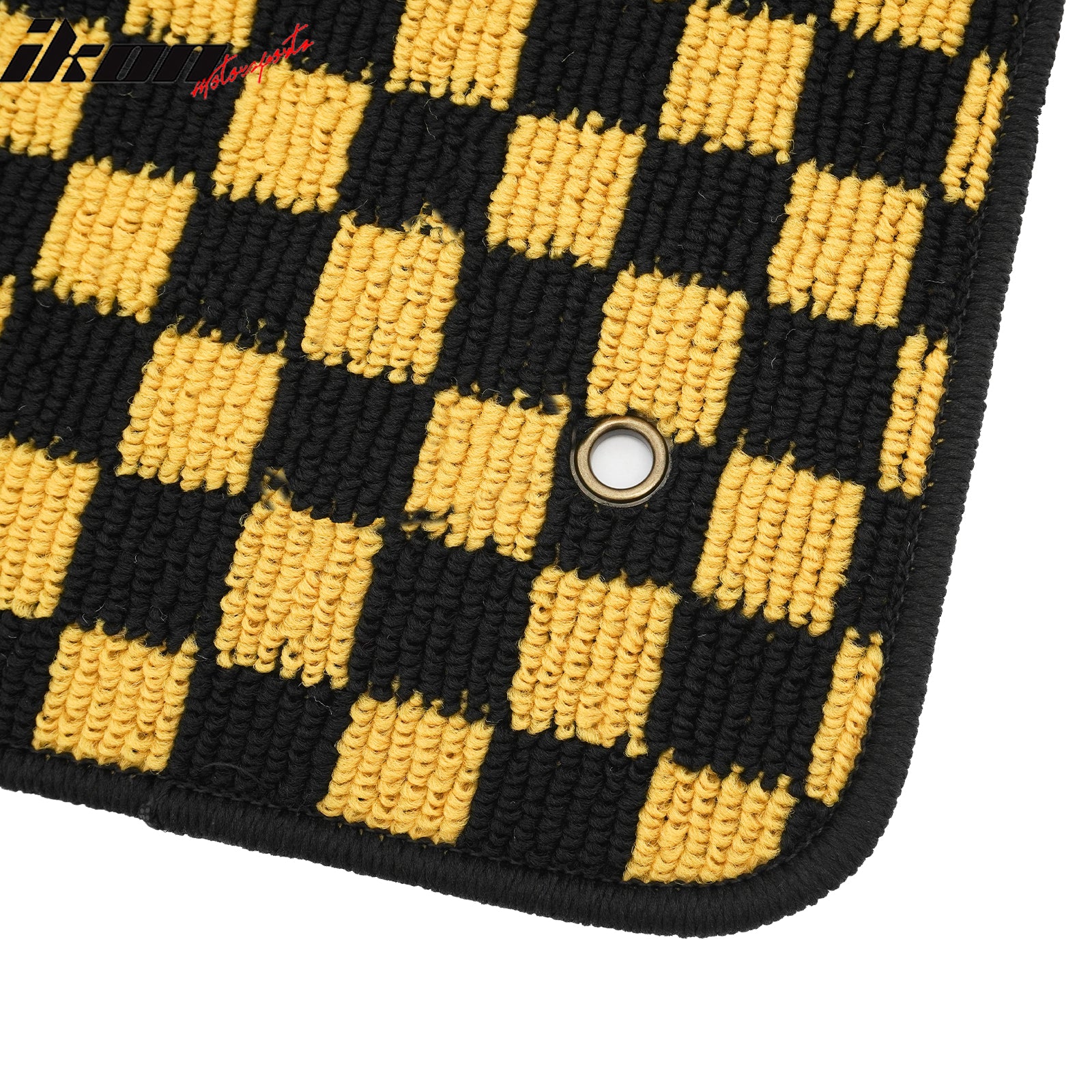 Fits 08-15 Chevy Cruze 16 Limited Floor Mats Checkered Carpet Black Yellow Plaid