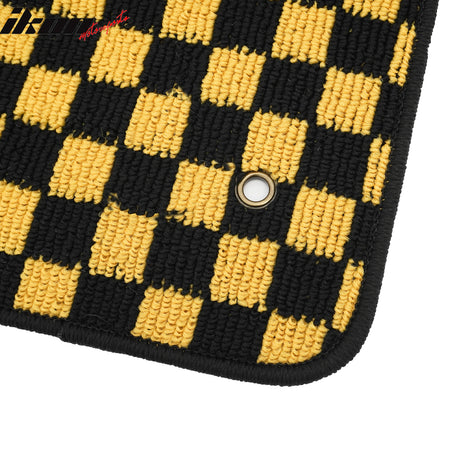 Fits 08-15 Chevy Cruze 16 Limited Floor Mats Checkered Carpet Black Yellow Plaid
