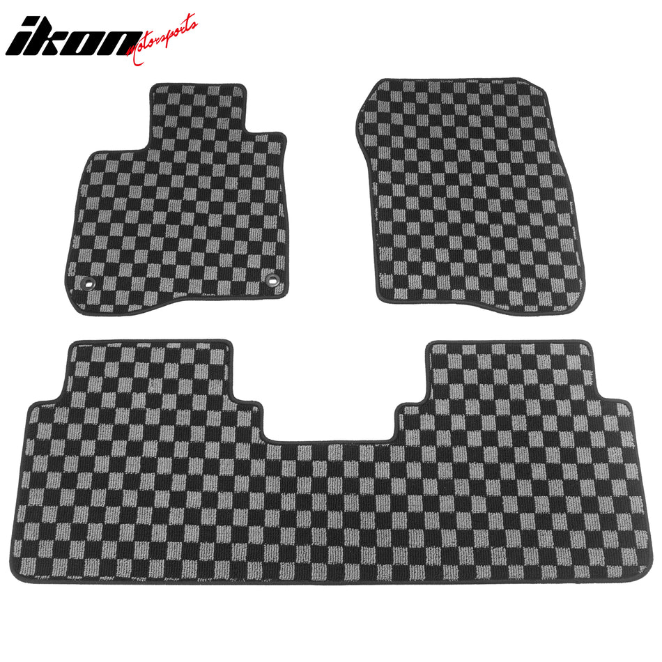 2017-2022 Honda CR-V Floor Mats Carpet Black Gray Plaid Polypropylene