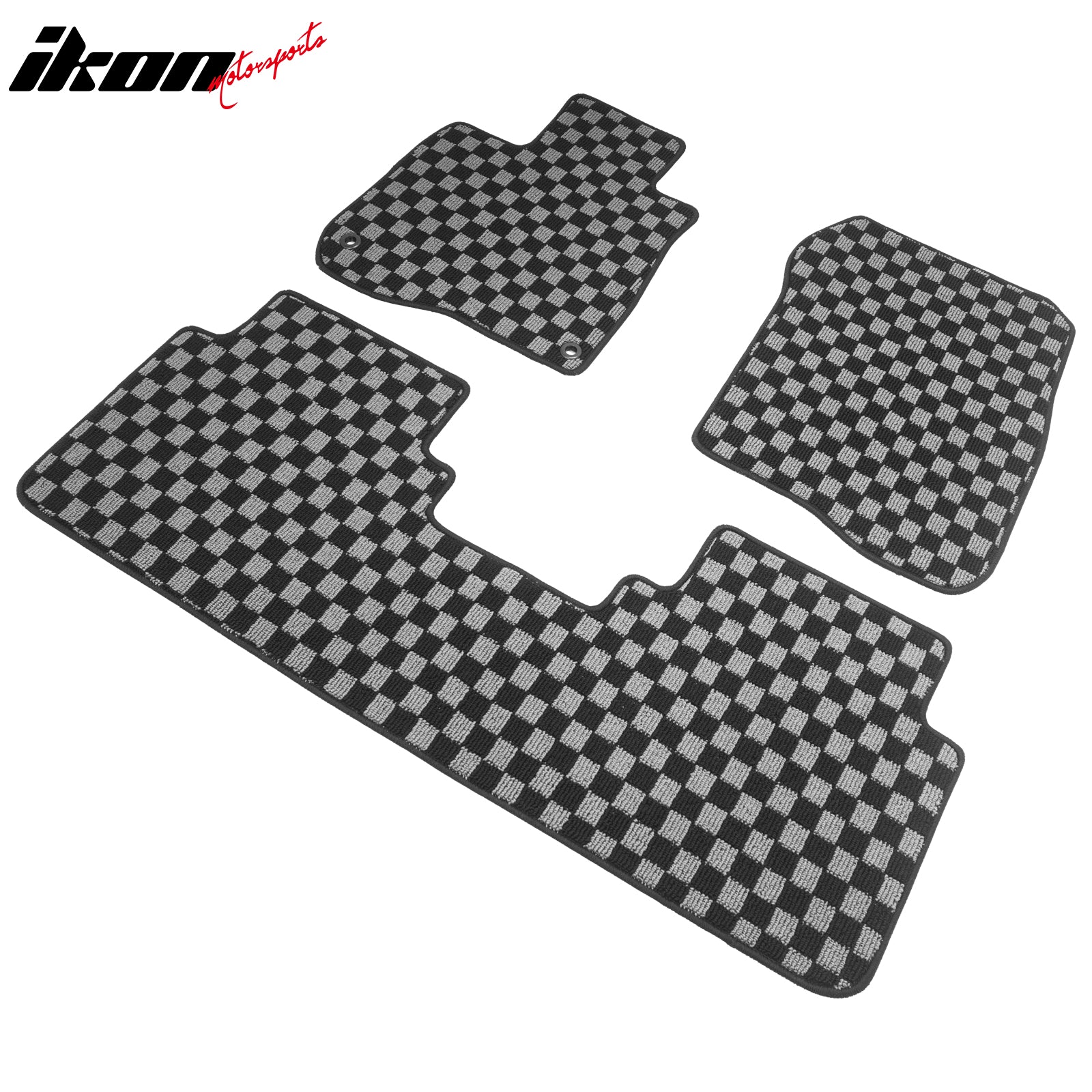 Fits 17-22 Honda CR-V Floor Mats Non-Slip Carpets Checkered Black Gray Plaid