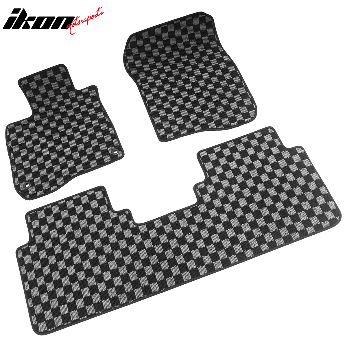 Fits 17-22 Honda CR-V Floor Mats Non-Slip Carpets Checkered Black Gray Plaid