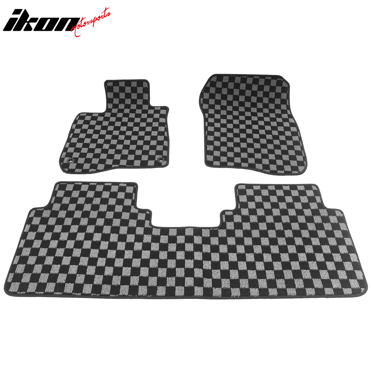 Fits 17-22 Honda CR-V Floor Mats Non-Slip Carpets Checkered Black Gray Plaid