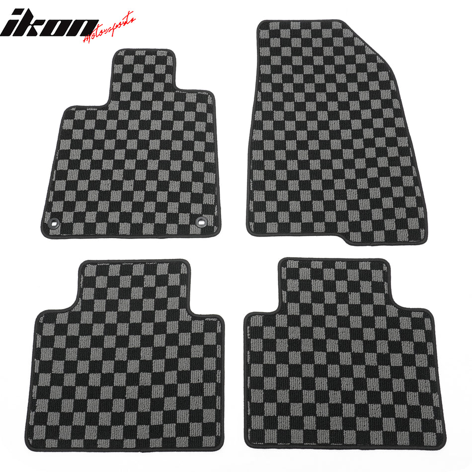 2018-2022 Honda Accord Floor Mat Carpet Black Gray Plaid Polypropylene