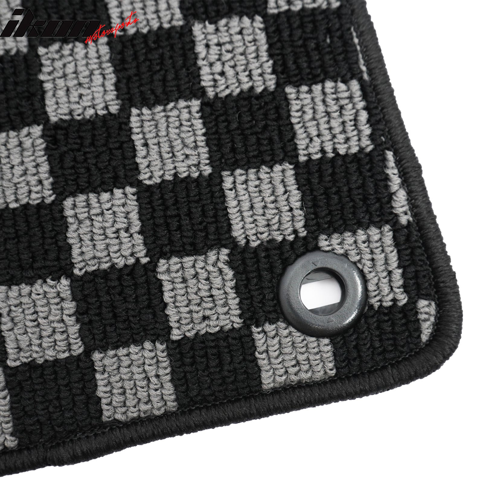 Fits 18-22 Honda Accord Floor Mats Non-Slip Carpets Checkered Black Gray Plaid