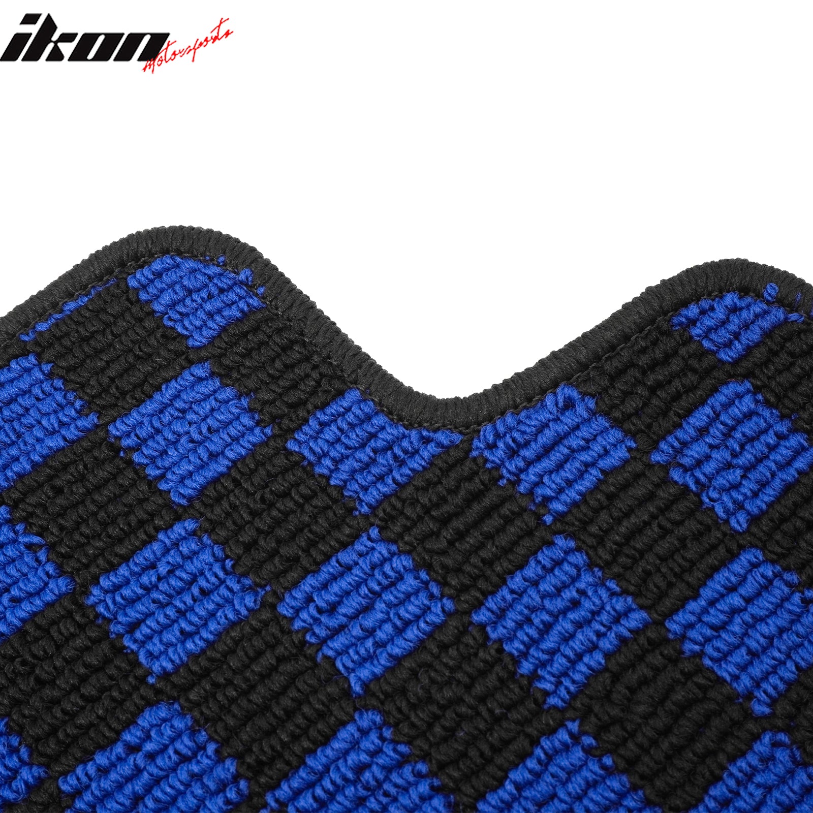 Fits 07-11 Toyota Camry Anti-slip Floor Mats Checkered Carpets Black Blue Plaid