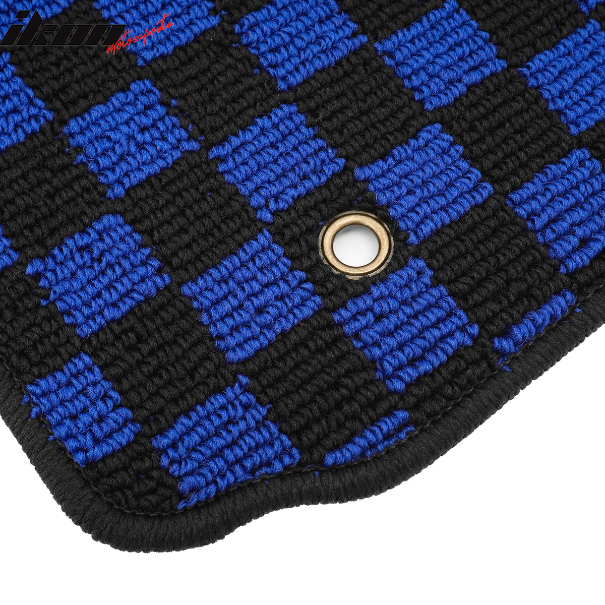 Fits 07-11 Toyota Camry Anti-slip Floor Mats Checkered Carpets Black Blue Plaid