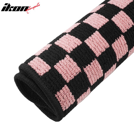 Fits 07-11 Toyota Camry Anti-slip Floor Mats Checkered Carpets Black Pink Plaid