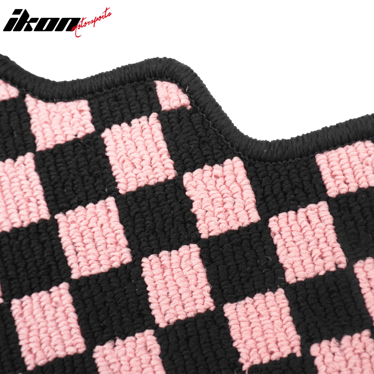 Fits 07-11 Toyota Camry Anti-slip Floor Mats Checkered Carpets Black Pink Plaid