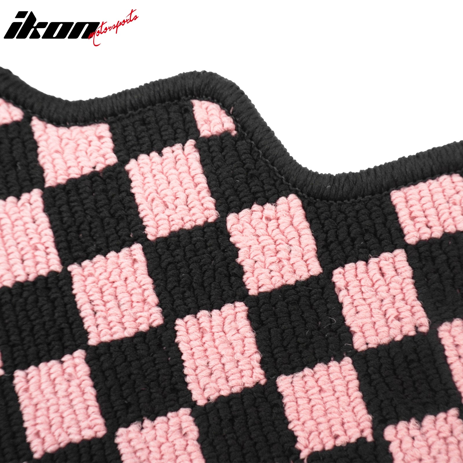 Fits 07-11 Toyota Camry Anti-slip Floor Mats Checkered Carpets Black Pink Plaid