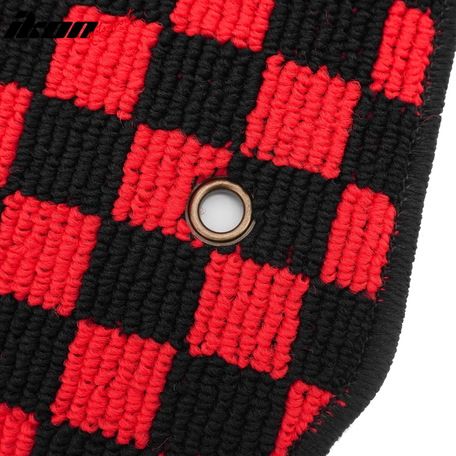 Fits 07-11 Toyota Camry Anti-slip Floor Mats Checkered Carpets Black Red Plaid