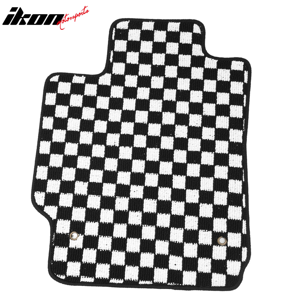 Fits 07-11 Toyota Camry Anti-slip Floor Mats Checkered Carpets Black White Plaid
