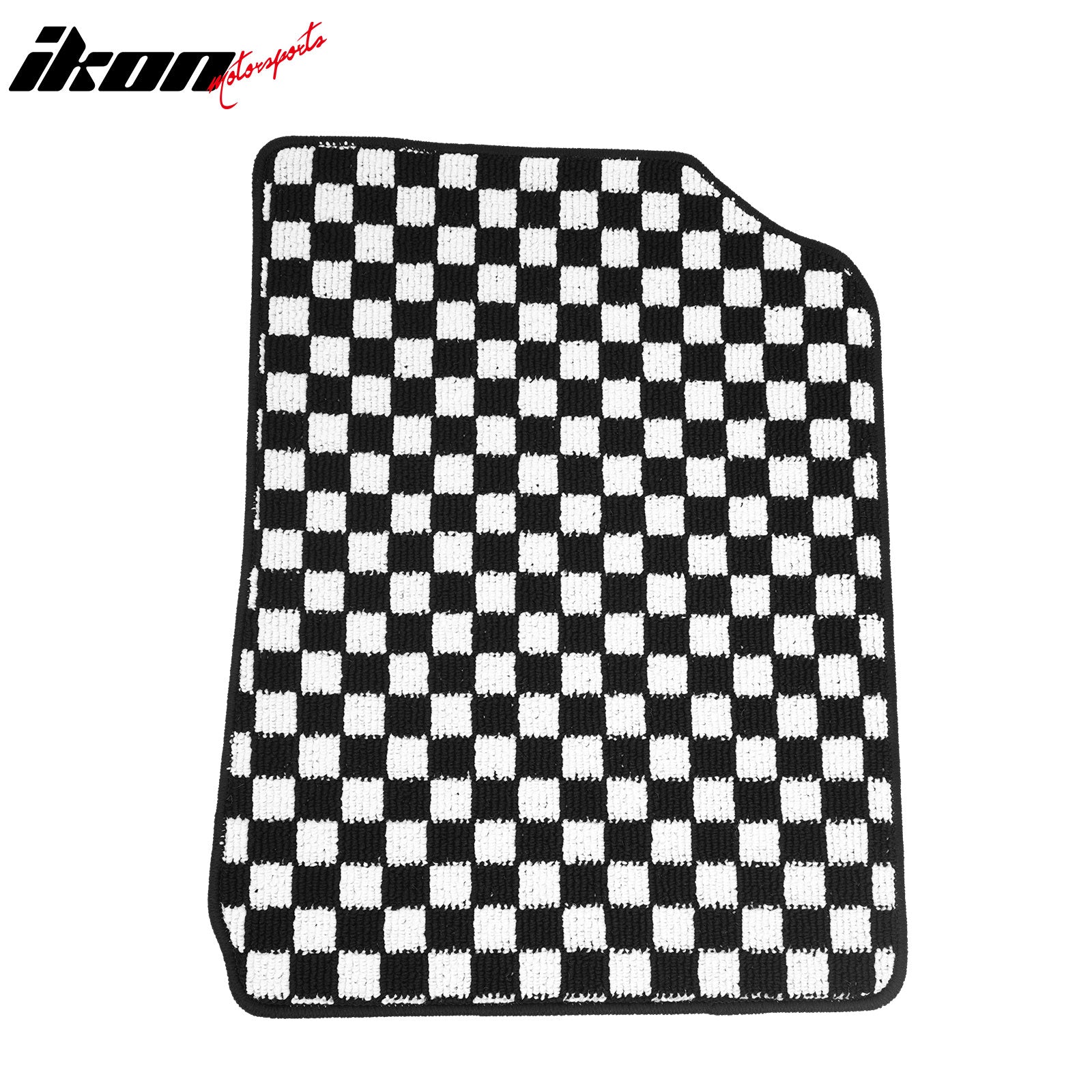 Fits 07-11 Toyota Camry Anti-slip Floor Mats Checkered Carpets Black White Plaid