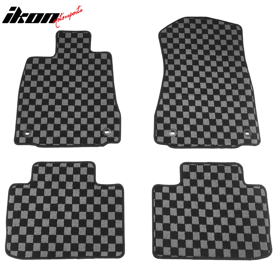 2014-2025 Lexus IS200t IS250 IS300 IS350 IS500 2WD RWD Floor Mats Black Gray Plaid Polypropylene