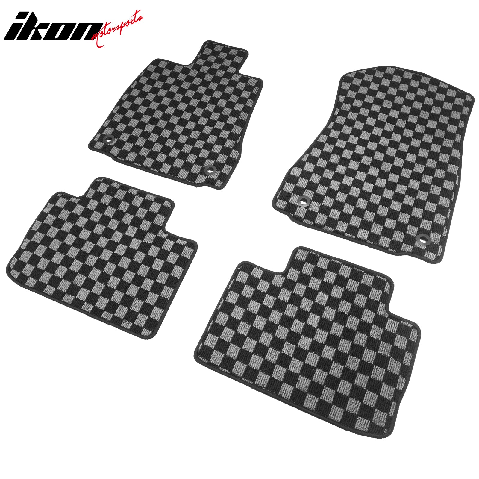 Fits 14-25 Lexus IS300 IS350 RWD Floor Mats Carpets Checkered Black Gray Plaid