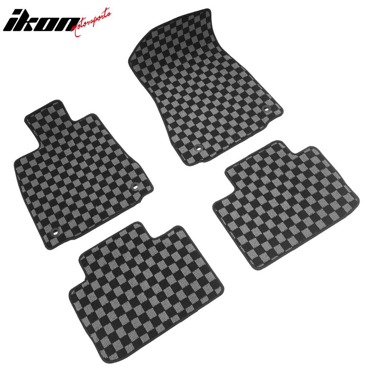 Fits 14-25 Lexus IS300 IS350 RWD Floor Mats Carpets Checkered Black Gray Plaid