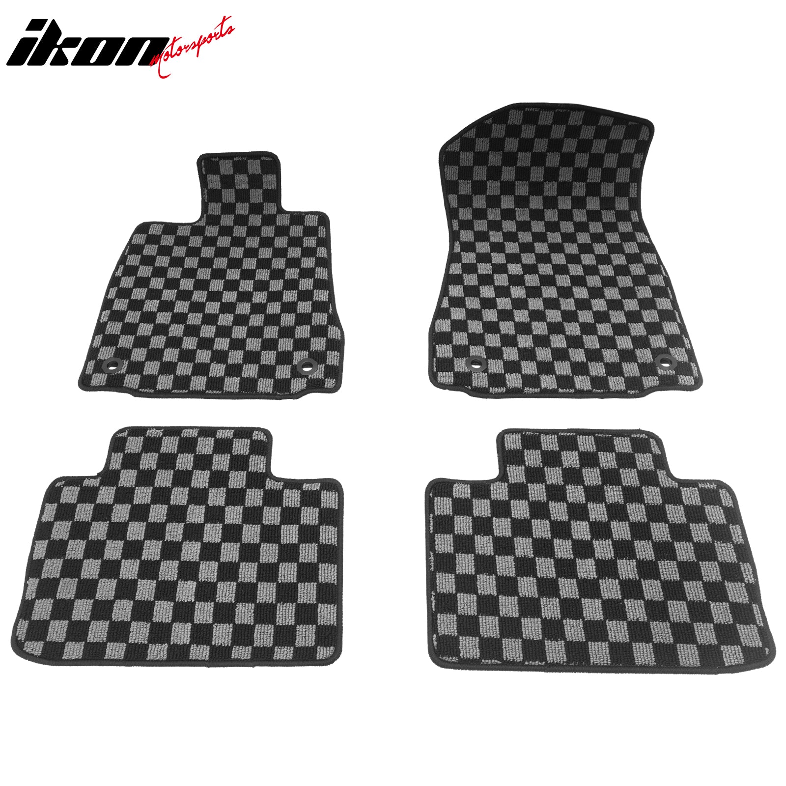 Fits 14-25 Lexus IS300 IS350 RWD Floor Mats Carpets Checkered Black Gray Plaid