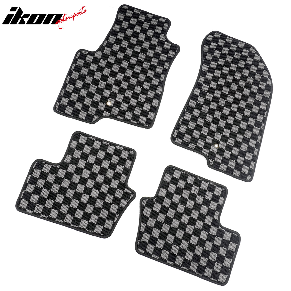 Fits 07-16 Jeep Compass Patriot Floor Mats Carpets Checkered Black Gray Plaid