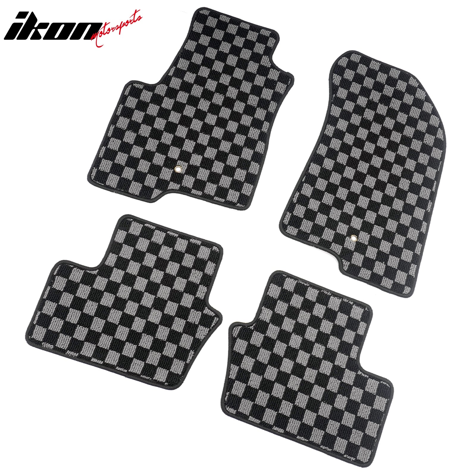 Fits 07-16 Jeep Compass Patriot Floor Mats Carpets Checkered Black Gray Plaid