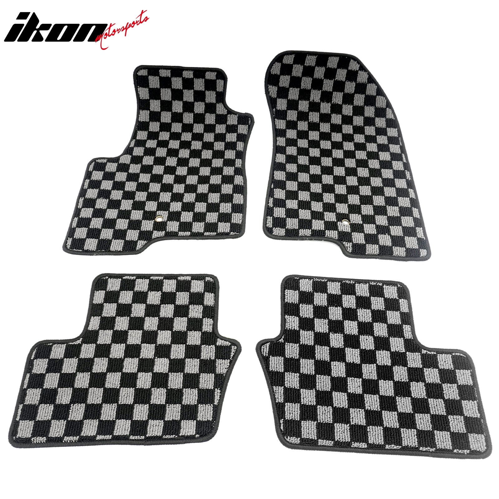 Fits 07-16 Jeep Compass Patriot Floor Mats Carpets Checkered Black Gray Plaid
