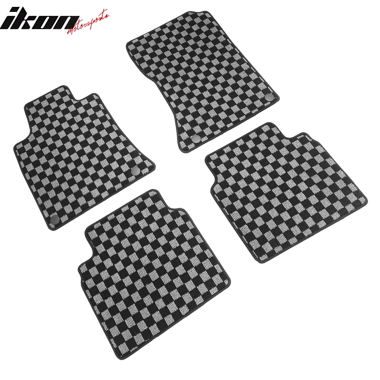 Fits 19-25 Nissan Altima Floor Mats Non-Slip Carpets Checkered Black Gray Plaid