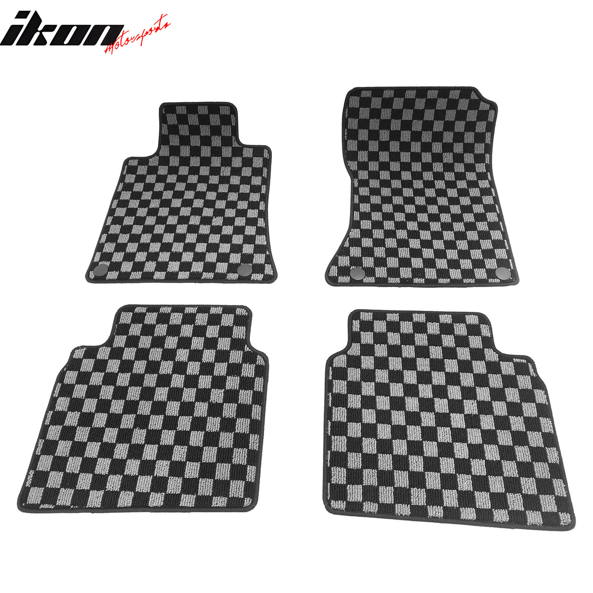 Fits 19-25 Nissan Altima Floor Mats Non-Slip Carpets Checkered Black Gray Plaid