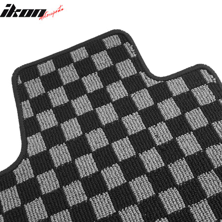 Fits 19-25 Nissan Altima Floor Mats Non-Slip Carpets Checkered Black Gray Plaid