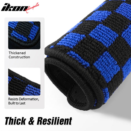 Fits 05-09 Ford Mustang Anti-slip Floor Mats Checkered Carpets Black Blue Plaid