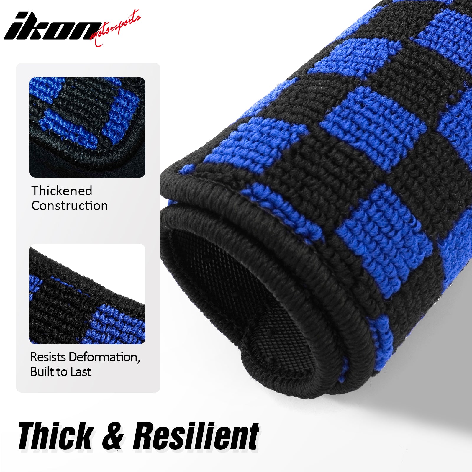 Fits 07-11 Toyota Camry Anti-slip Floor Mats Checkered Carpets Black Blue Plaid