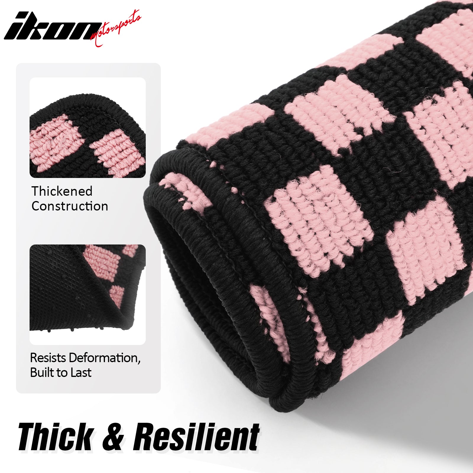 Fits 12-18 Ford Focus Anti-slip Floor Mats Checkered Carpets Black Pink Plaid
