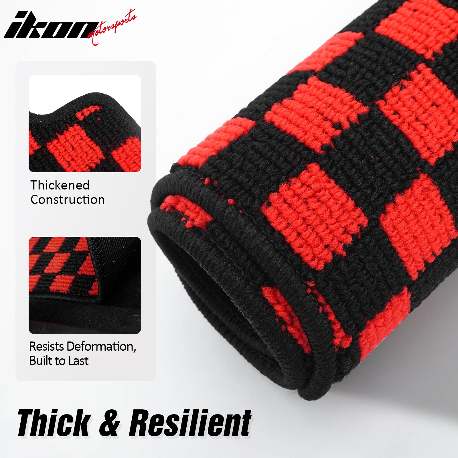 Fits 07-11 Toyota Camry Anti-slip Floor Mats Checkered Carpets Black Red Plaid