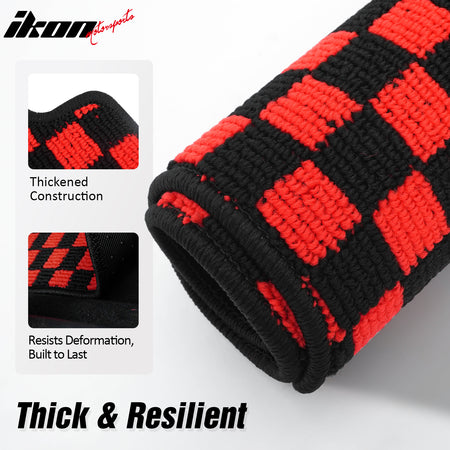 Fits 05-09 Ford Mustang Anti-slip Floor Mats Checkered Carpets Black Red Plaid
