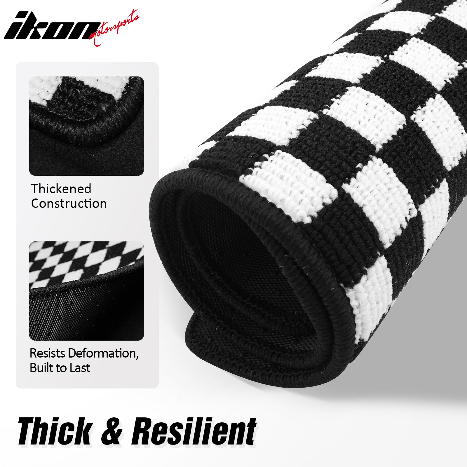 Fits 07-11 Toyota Camry Anti-slip Floor Mats Checkered Carpets Black White Plaid