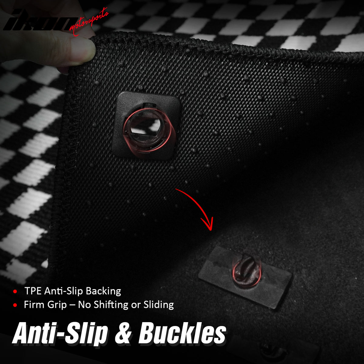 Fits 97-04 Chevrolet Corvette Car Floor Mats Checkered Carpets Black White Plaid