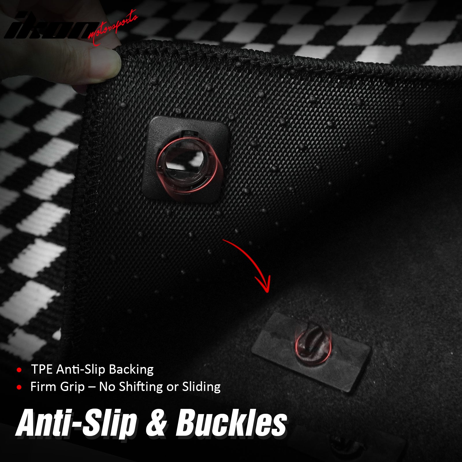 Fits 97-04 Chevrolet Corvette Car Floor Mats Checkered Carpets Black White Plaid