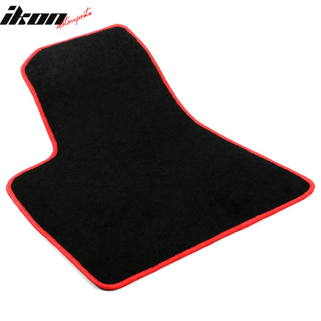 Fits 17-23 Tesla Model 3 Floor Mats Black Nylon Carpets Liner Guard w/ Red Edge